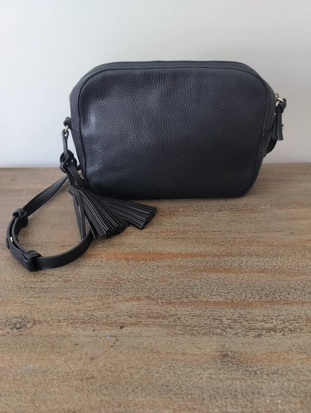Tory Burch Black Pebbled Leather Crossbody Color Black You